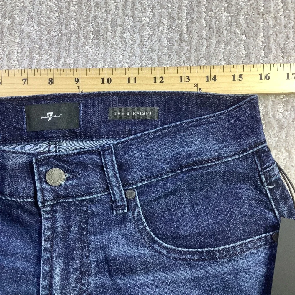 7 For All Mankind Mens The Straight Airweft Denim Jeans Blue Size 31 x 34 NWT